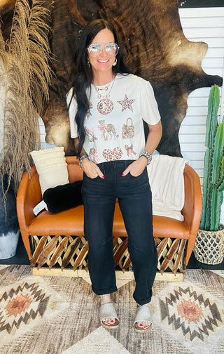 Leopard Eight Ball Graphic Tee-Graphic Tees-J Coons-Motis & Co Boutique, Women's Fashion Boutique in Carthage, Missouri