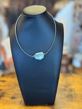 Peruvian Opal Slab and Sterling Necklace