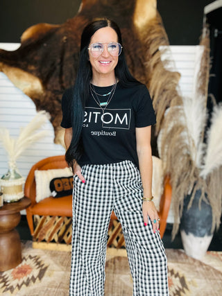 Motis Boxy Graphic Tee - Black-Graphic Tees-MOTIS-Motis & Co Boutique, Women's Fashion Boutique in Carthage, Missouri