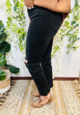 Rance Black Cropped Destressed Jean-Jeans-Zenana-Motis & Co Boutique, Women's Fashion Boutique in Carthage, Missouri