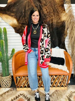 Misty Mixed Animal Print Oversized Cardigan