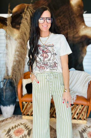 Griffin Green Striped Wide Leg Pants-Pants-blu pepper-Motis & Co Boutique, Women's Fashion Boutique in Carthage, Missouri