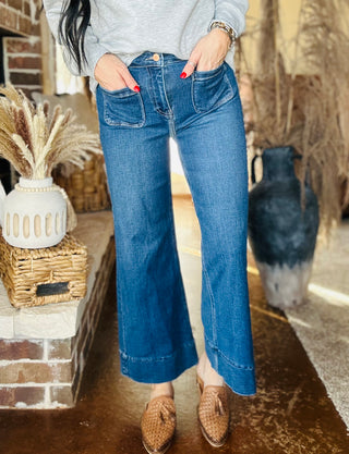 Wyatt Wide Leg Risen Cropped Jeans