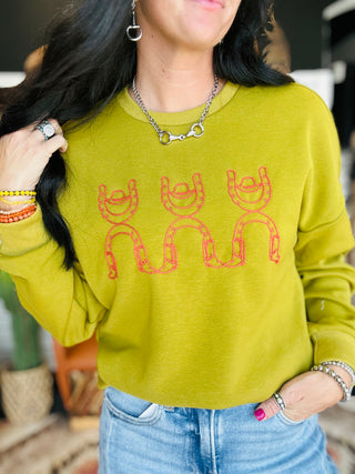 Luck Be Cowboy Pullover-Pullovers-2 Fly-Motis & Co Boutique, Women's Fashion Boutique in Carthage, Missouri