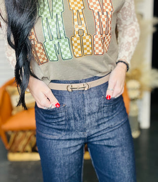 Lux Skinny Belt with D Ring Horse Bit Buckle-Belts-anbfashion-Motis & Co Boutique, Women's Fashion Boutique in Carthage, Missouri