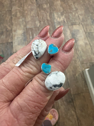 White Buffalo & Turquoise Ring-Rings-Touch of Gallop-Motis & Co Boutique, Women's Fashion Boutique in Carthage, Missouri