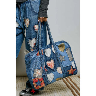 Patchwork Vintage Denim Tote Bag-Handbags-Bedstu-Motis & Co Boutique, Women's Fashion Boutique in Carthage, Missouri
