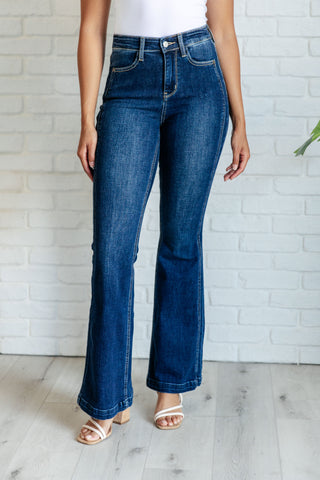 Mavis High Rise Side Seam Detail Flare Jeans-Jeans-Ave Shops-Motis & Co Boutique, Women's Fashion Boutique in Carthage, Missouri