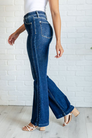 Mavis High Rise Side Seam Detail Flare Jeans-Jeans-Ave Shops-Motis & Co Boutique, Women's Fashion Boutique in Carthage, Missouri