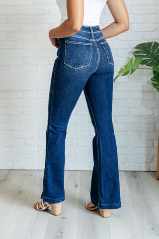 Mavis High Rise Side Seam Detail Flare Jeans-Jeans-Ave Shops-Motis & Co Boutique, Women's Fashion Boutique in Carthage, Missouri