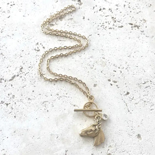 Derby Horse Gold Necklace-Necklaces-VB&CO-Motis & Co Boutique, Women's Fashion Boutique in Carthage, Missouri