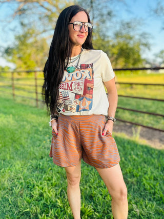 EZ Breezy Zebra Burnout Shorts-Shorts-2 Fly-Motis & Co Boutique, Women's Fashion Boutique in Carthage, Missouri