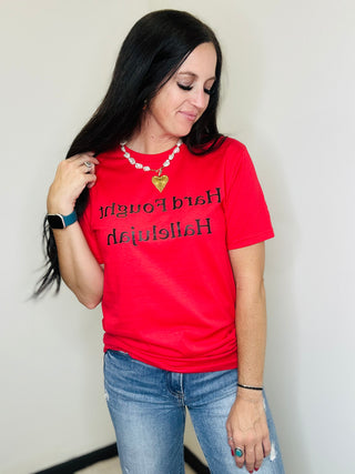 Hard Fought Red Graphic Tee-Graphic Tees-Motis & CO-Motis & Co Boutique, Women's Fashion Boutique in Carthage, Missouri