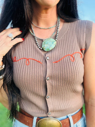 Cowtown Baby Ribbed Sweater Vest-sleeveless-2 Fly-Motis & Co Boutique, Women's Fashion Boutique in Carthage, Missouri