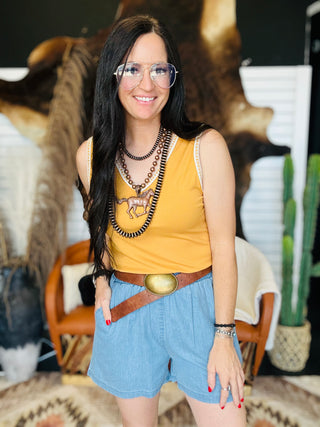Denim Dally Boxer Style Shorts-Shorts-2 Fly-Motis & Co Boutique, Women's Fashion Boutique in Carthage, Missouri