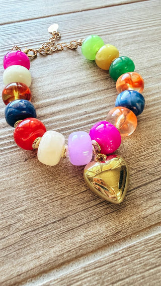 Cesar Colorful Heart Bracelet-Bracelets-pickly pear-Motis & Co Boutique, Women's Fashion Boutique in Carthage, Missouri