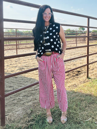 Ruby Black Polka Dot Sweater Vest-Sweaters-24th-Motis & Co Boutique, Women's Fashion Boutique in Carthage, Missouri