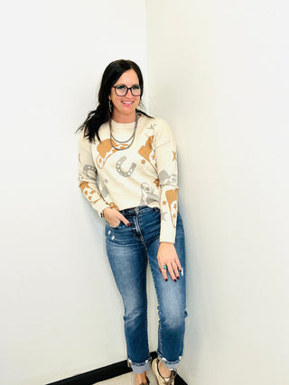 Patsy Western Cowboy Sweater-Sweaters-staccato-Motis & Co Boutique, Women's Fashion Boutique in Carthage, Missouri