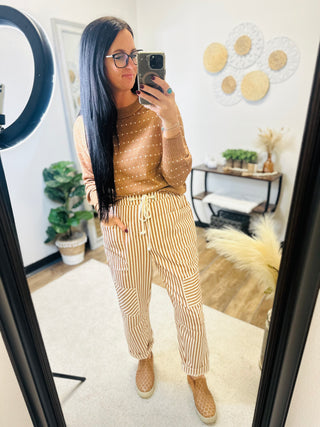 Stripe Patchwork Cropped Pants - Silas-Pants-Anniewear-Motis & Co Boutique, Women's Fashion Boutique in Carthage, Missouri