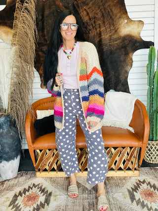Rae Rainbow Chunky Knit Cardigan - Bright-Cardigans-Listicle-Motis & Co Boutique, Women's Fashion Boutique in Carthage, Missouri