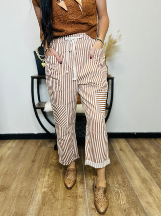 Stripe Patchwork Cropped Pants - Silas-Pants-Anniewear-Motis & Co Boutique, Women's Fashion Boutique in Carthage, Missouri