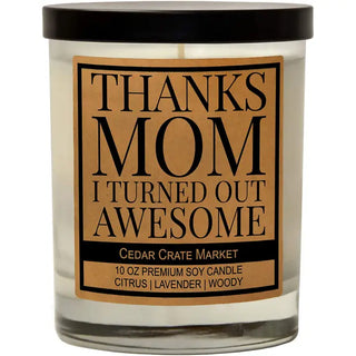 Thanks Mom Conversational Candle-candles-Cedar Crate-Motis & Co Boutique, Women's Fashion Boutique in Carthage, Missouri