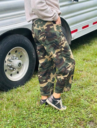 Bender Risen Barrel Camo Pants-Pants-Risen-Motis & Co Boutique, Women's Fashion Boutique in Carthage, Missouri
