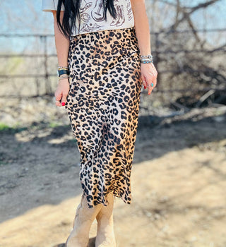 Lenny Leopard Print Satin Skirt-Dresses-Tres Bien-Motis & Co Boutique, Women's Fashion Boutique in Carthage, Missouri