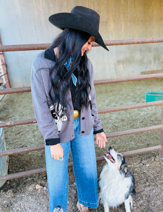 Black Baldy Cattle Cardigan-Cardigans-2 Fly-Motis & Co Boutique, Women's Fashion Boutique in Carthage, Missouri