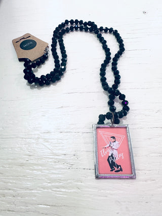 Rock N Roll Vintage Poster Pendant Necklace-Necklaces-Western Elite-Motis & Co Boutique, Women's Fashion Boutique in Carthage, Missouri