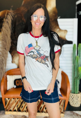 Dust and Glory Ringer Tee-Graphic Tees-sterling kreek-Motis & Co Boutique, Women's Fashion Boutique in Carthage, Missouri