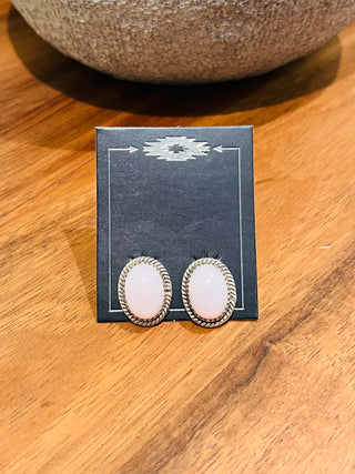 Hada Sterling Pink Opal Earrings-Earrings-Motis & CO-Motis & Co Boutique, Women's Fashion Boutique in Carthage, Missouri