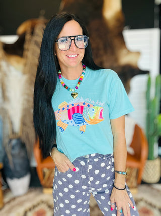 Patchwork Fish Catch Ya Later Tee-Graphic Tees-MOTIS-Motis & Co Boutique, Women's Fashion Boutique in Carthage, Missouri