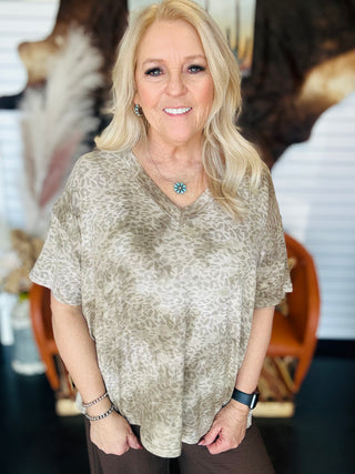 Suri Leopard Print Tee-Short Sleeves-POL-Motis & Co Boutique, Women's Fashion Boutique in Carthage, Missouri