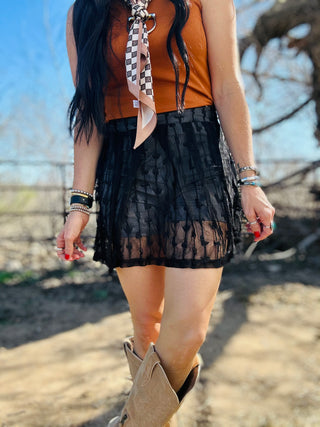 Lingo Black Lace Skort