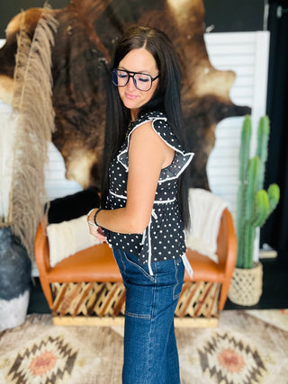 Dottie Black and White Polka Dot Top