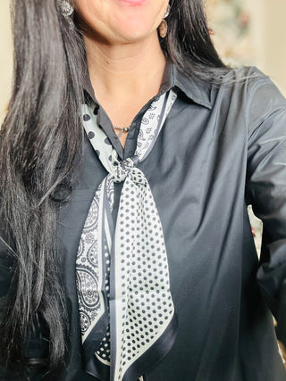 Sutton Classic Button Down Poplin Blouse-Long Sleeves-LA MIEL-Motis & Co Boutique, Women's Fashion Boutique in Carthage, Missouri