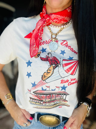 XOXO American Dream Western Boxy Tee-Graphic Tees-XOXO ART & Co-Motis & Co Boutique, Women's Fashion Boutique in Carthage, Missouri
