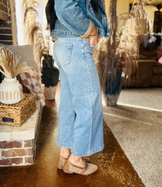 Creek Pin Tuck Wide Jeans Risen-Jeans-Risen-Motis & Co Boutique, Women's Fashion Boutique in Carthage, Missouri
