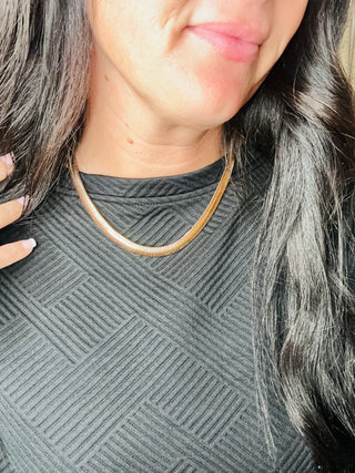 Fashionista Gold Tone Serpentine Necklace-Necklaces-Carol Su-Motis & Co Boutique, Women's Fashion Boutique in Carthage, Missouri