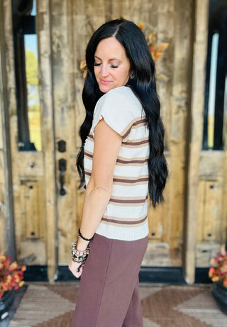 Cheyenne Striped Sleeveless Swearer