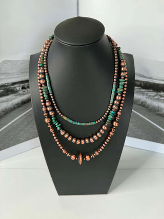 Overton Copper Pearl and Turquoise Necklace-Necklace-Turquoise Heaven-Motis & Co Boutique, Women's Fashion Boutique in Carthage, Missouri