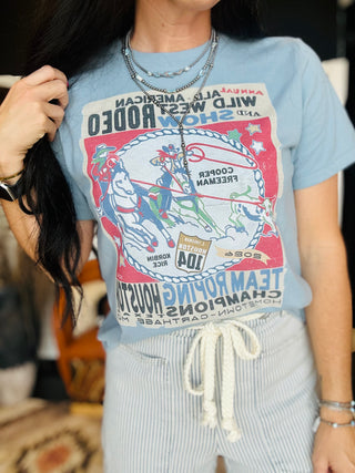 XOXO Houston Team Roper Boxy Graphic Tee-Graphic Tees-XOXO ART & Co-Motis & Co Boutique, Women's Fashion Boutique in Carthage, Missouri