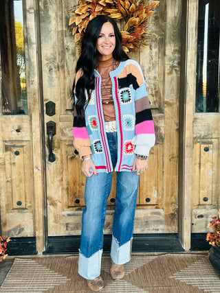 Cira Crochet Patchwork Cardigan