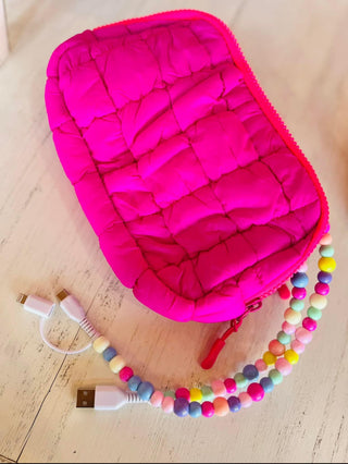 Cotton Candy Beaded Phone Charger-Phone Accessories-P&PD-Motis & Co Boutique, Women's Fashion Boutique in Carthage, Missouri