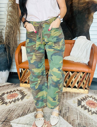 Logan Camo Crop Barrel Jeans-Jeans-Risen-Motis & Co Boutique, Women's Fashion Boutique in Carthage, Missouri