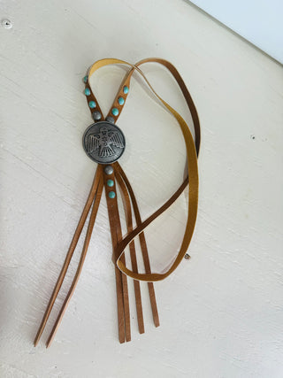 Leather Continent Fringe Tan Long Necklace-Necklaces-Western Elite-Motis & Co Boutique, Women's Fashion Boutique in Carthage, Missouri