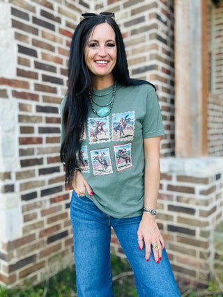 Vic Vintage Cowboy Stamp Graphic Tee
