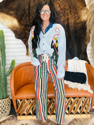 Max Multi Stripe Barrel Pants-Pants-Lovlov-Motis & Co Boutique, Women's Fashion Boutique in Carthage, Missouri
