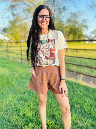 EZ Breezy Zebra Burnout Shorts-Shorts-2 Fly-Motis & Co Boutique, Women's Fashion Boutique in Carthage, Missouri
